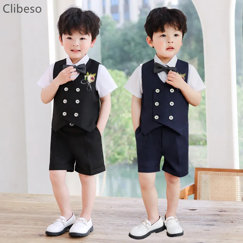 

2022 Fashion Islamic Boy Clothes Sets Infant Gentleman Piano Performance Clothing Flower Kid Wedding Party Show Matching Suit