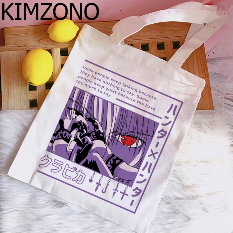 

Anime Hunter x Hunter Killua Hisoka shopping bag jute bag bolsa bolso shopper grocery tote bag bolsa compra woven sac toile