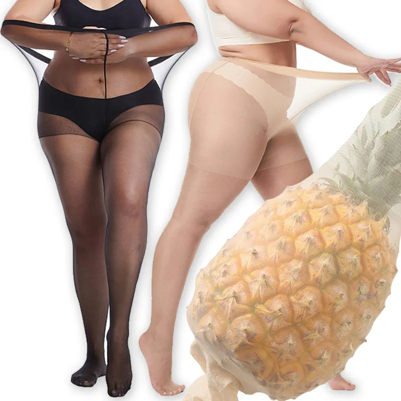 

Summer Ultrathin Legging Pantyhose Plus Size Pineapple Anti-scratch Women Silk Stocking Thin Invisible Stockings Elastic Tights