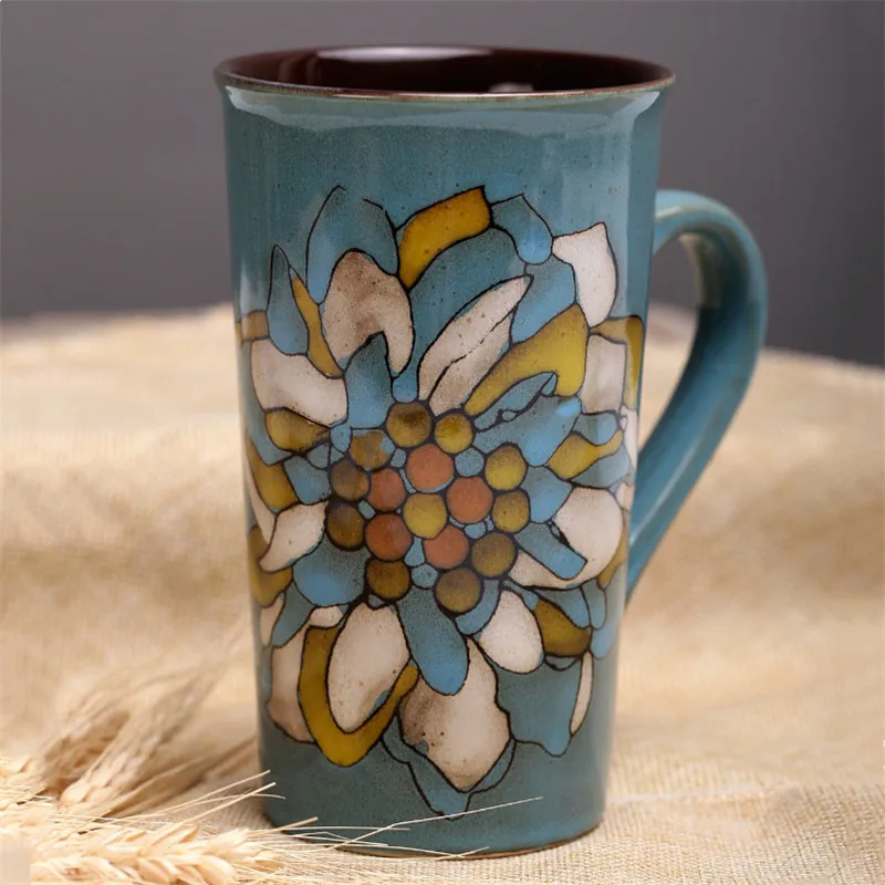 

Creative Mug Personality Coffee Cup Simple Lid Bottle Milk Juice Tea Water Printed Cups Travle Tazze Caffe Home Gift EE5MK