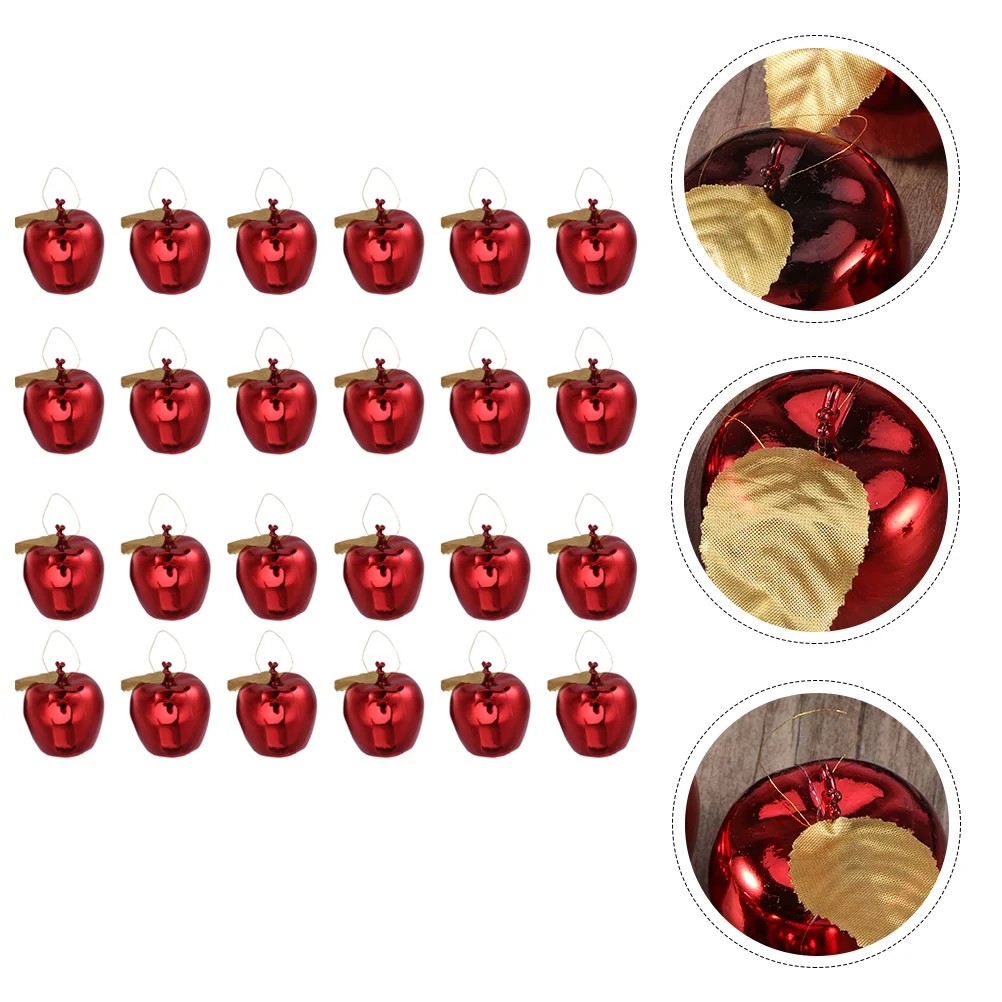 

Simulation Christmas Tree Apple Pendant Plastic Ornament Accessories Plating Pendants Hanging Xmas