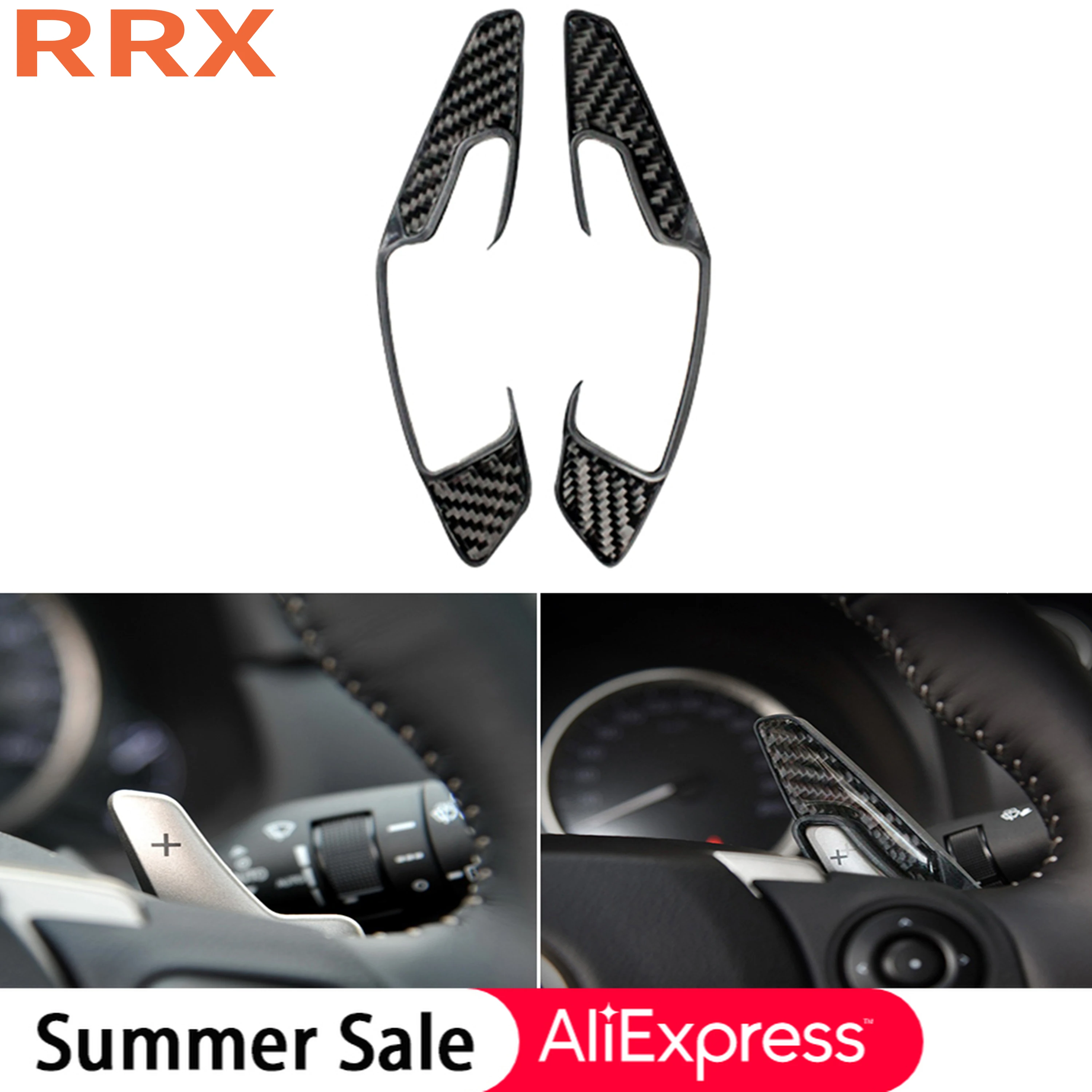 

RRX For Lexus NX200 200t 300h 2014-2019 Carbon Fiber Steering Wheel Gear Shift Paddle Extension Cover Sticker Car Accessories