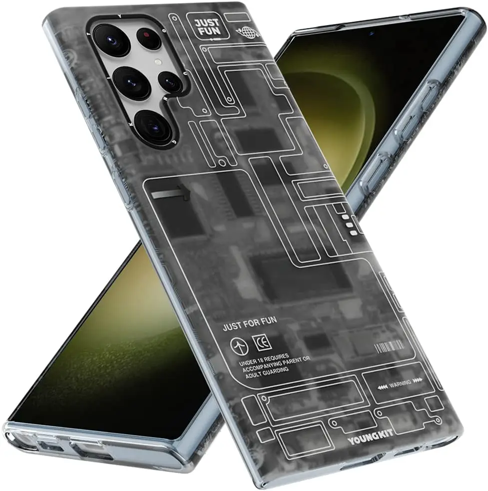 YOUNGKIT Shockproof for Samsung Galaxy S23 Ultra Case Thin Military Grade Protection [Technology Series] Hard Back Cover & Soft