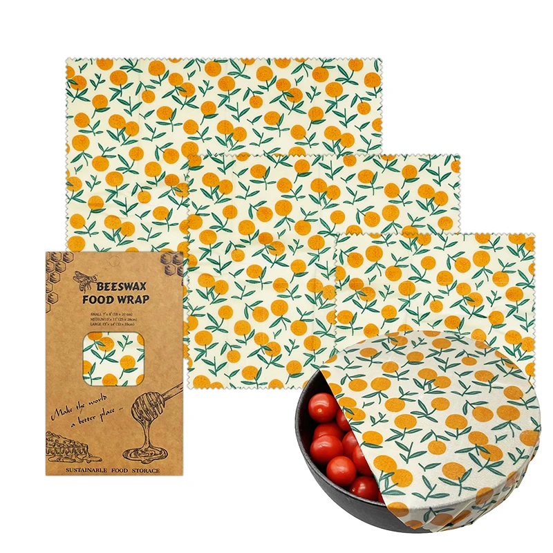 

Eco Friendly Reusable Food Wraps Food Fresh Keeping Storage Organic Beeswax Cloth Wrap Cling Wrap Custom Made Pattern Wholesale