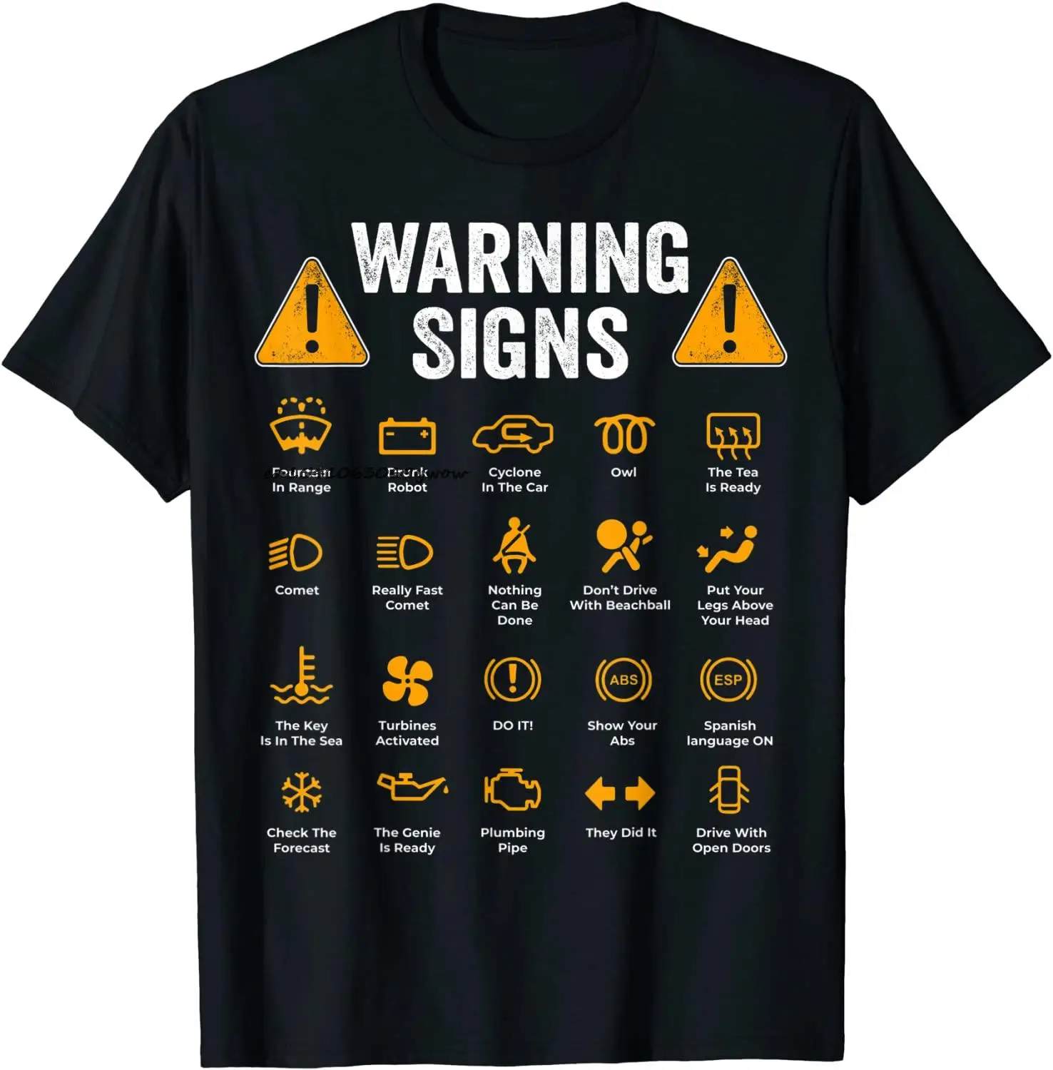 

Funny Driving Warning Signs 101 Auto Mechanic Gift Driver T-Shirt Fashion Casual T Shirt Mens Tops Tees Casual