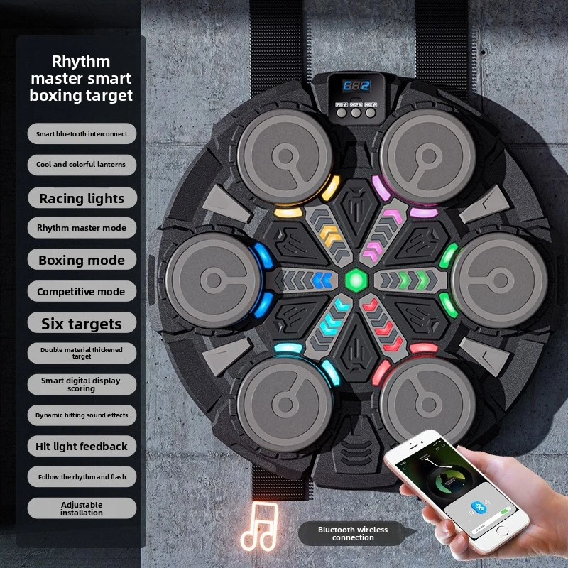 Электронный боксерский тренажер Sixkey Music Boxing Wall Target для домашнего использования, для детей, для снятия стресса, с Bluetooth, умная боксерская машина (art.: 3920da2ff933b) - 3920da2ff933b