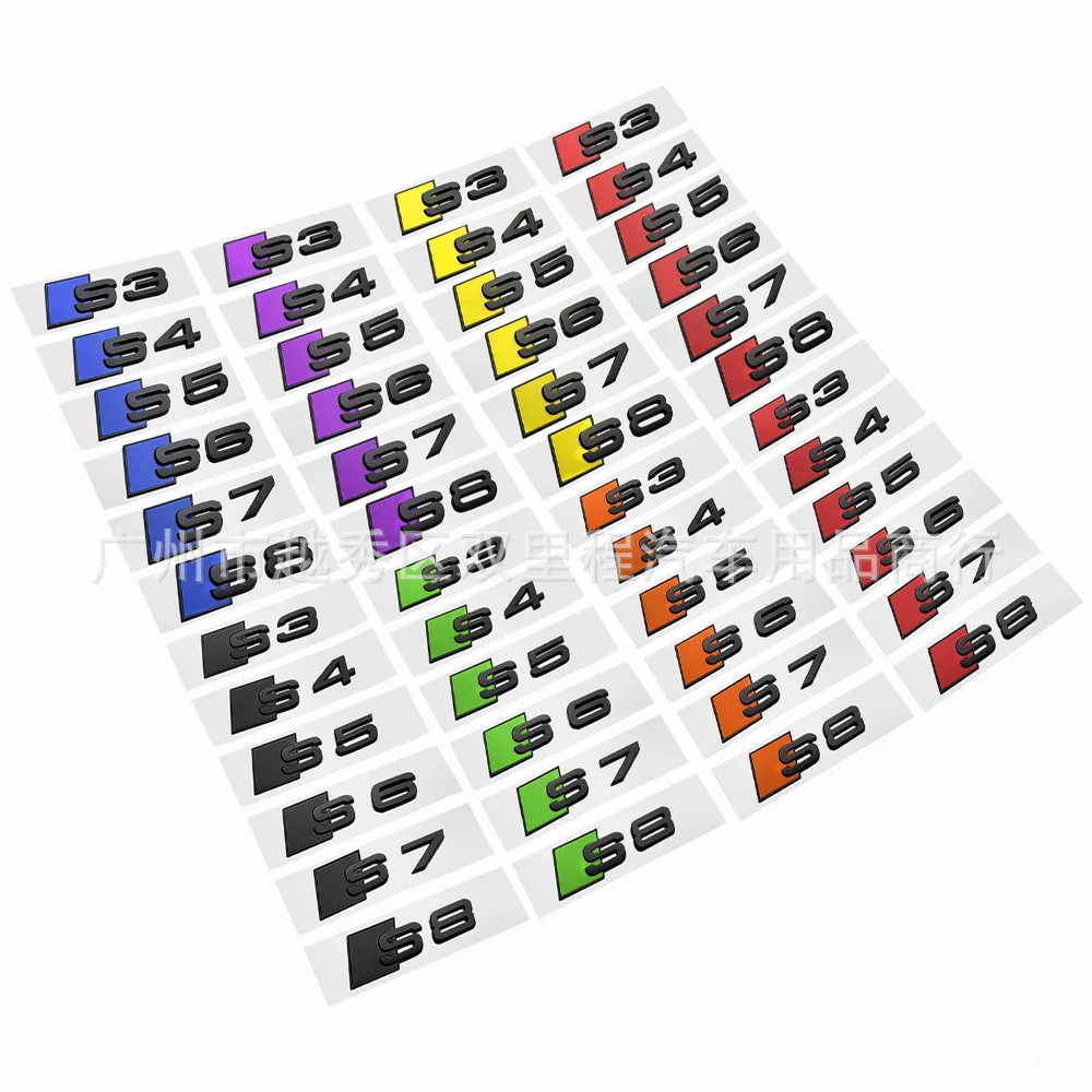 3D ABS черная эмблема для заднего багажника автомобиля значок наклейка Audi S3 S4 S5 S6 S7 S8