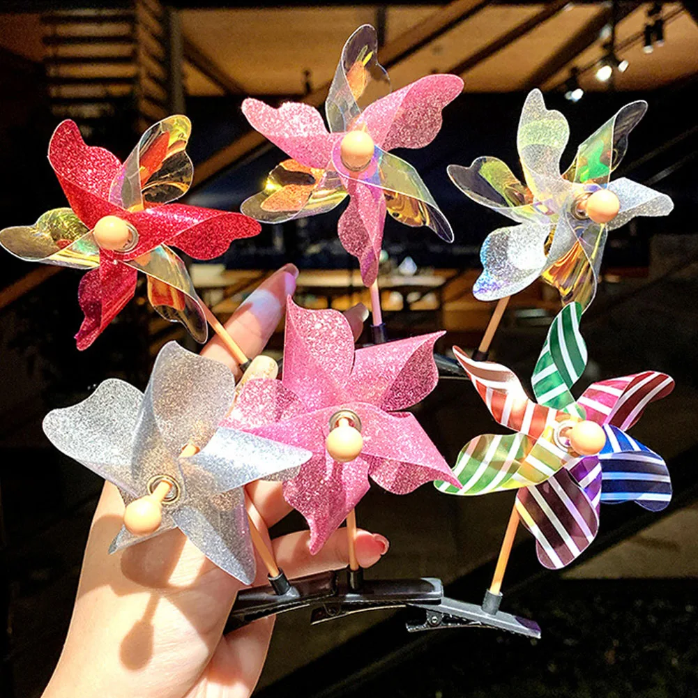 

1Pc Girls Cute Cartoon Big Windmill Rotary Pinwheel Hair Clips Kids Sweet Hair Decorate Bangs Hairpin Barrettes Hair Accessories