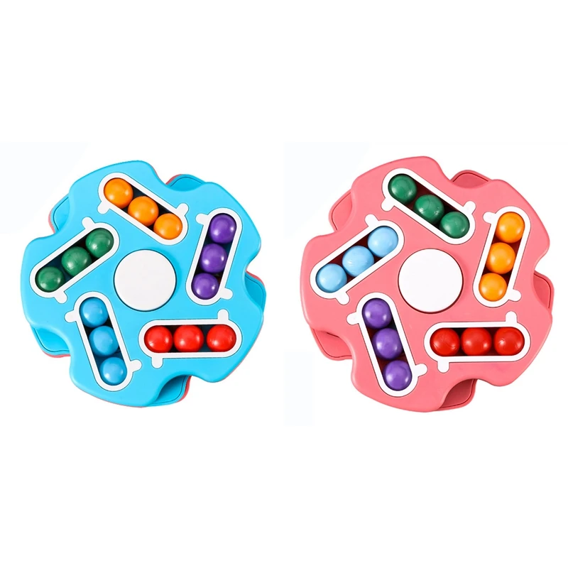 

Children Intellectual Finger Little Magic Bean Square Double-Sided Rotating Stress Relief Educational Square Toy