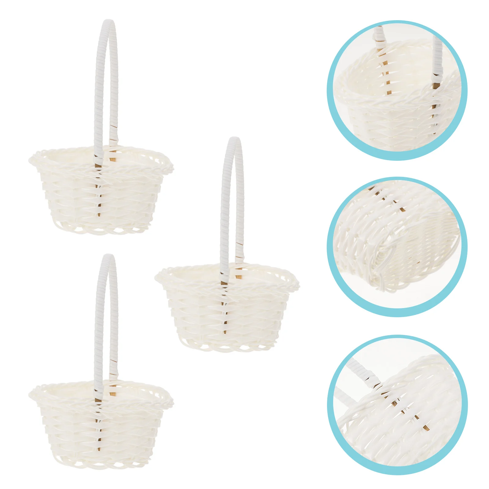 

Basket Flower Baskets Girl Woven Minismall Wedding Easter Wicker Storage Rattanhandlepot Decor Crafts Container Party Picnic