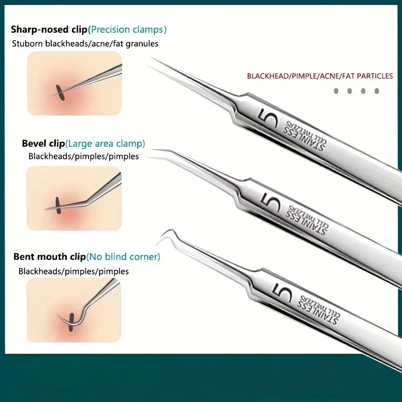Фото 8 PCS Stainless Steel Blackhead Clip,Acne Clip, Cell Clip,  Acne Needle, Beauty Salon Acne Needle, Acne Needle Tool №3