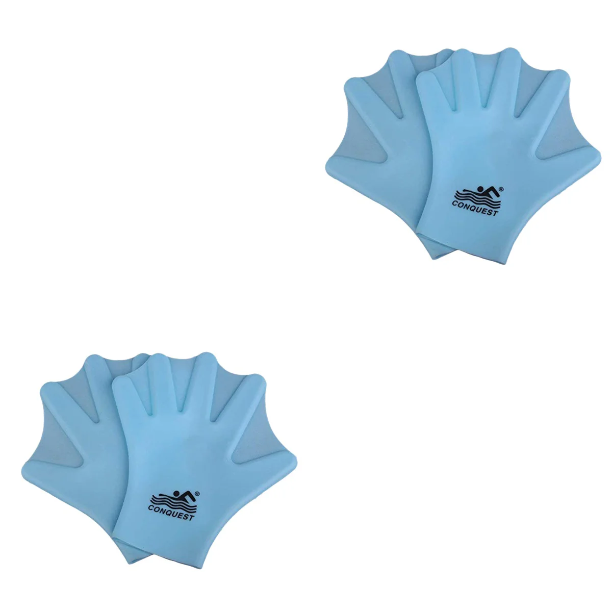 

2 Pairs Paddles Fit Traning Silicone Hand Web Swimming Webbed for Diving Swimming