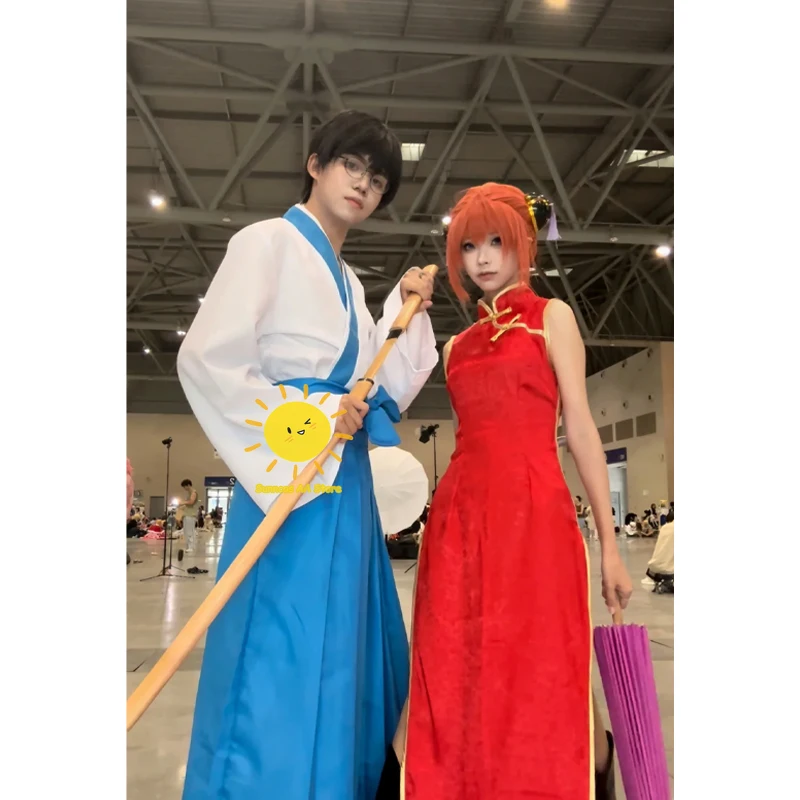 Фото Аниме Shimura Shinpachi Косплей Gintama Костюмы для косплея Костюмы в японском стиле Очки Shinpachi Хэллоуин Карнавал Cos Взрослые мужчины №2