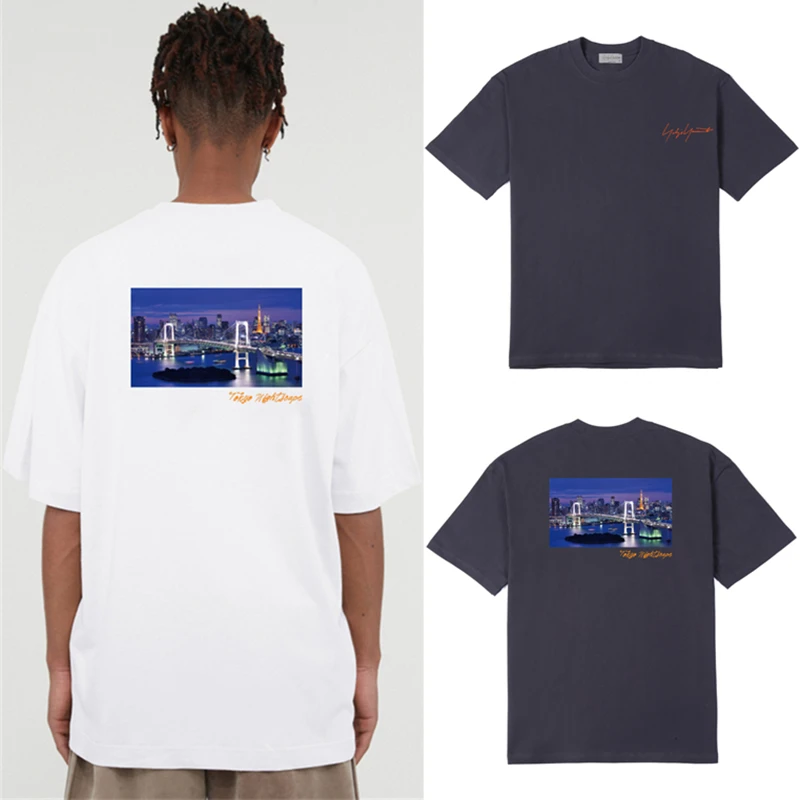

Yohji Tshirts Yamamoto Y3 2023 Summer Men's T-shirt Tokyo Limited Print Signature Street Trend Cotton Short Sleeve Tee For Men