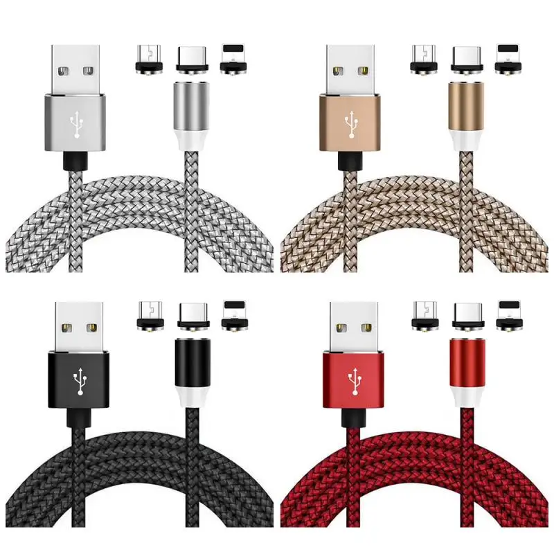 

360 degree usb Fast charger magnetic cable For iphone xiaomi quick charge micro usb type c IOS Mobile Phone Charging Cable Plug
