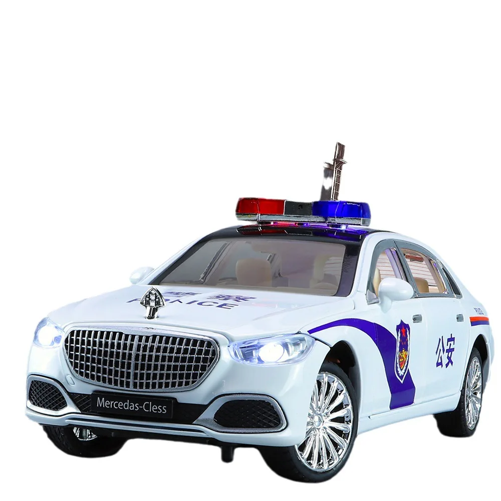1:24 Mercedes-Benz Maybach S680 полицейский автомобиль литый под давлением модель автомобиля