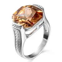simple palace style banquet party ring with champagne zircon jewelry