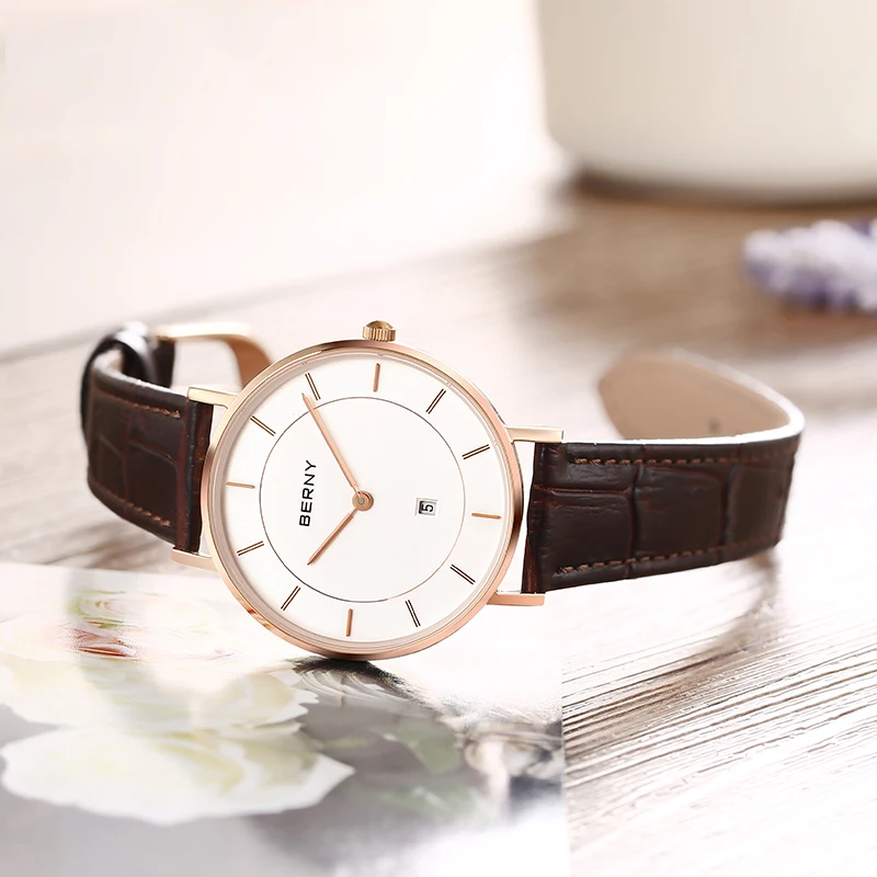Women's Watches Waterproof Men Quartz Stainless Steel Watch Sapphire Ladies Date Calendar Ultrathin Case Business Wristwatch