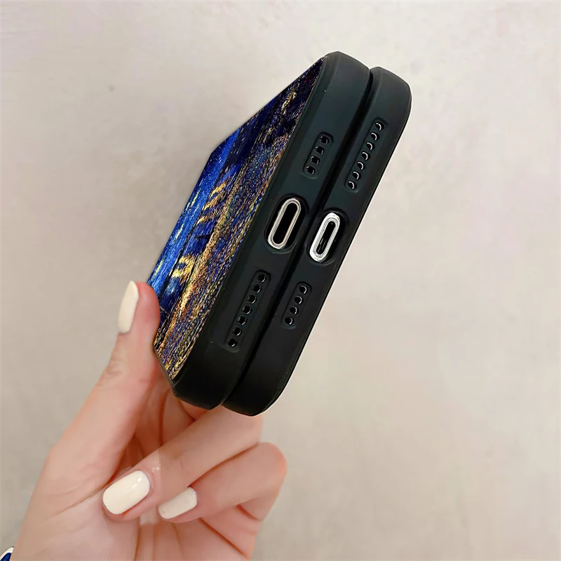 vintage landscape oil painting phone case for funda iphone 13 11 pro max 12 mini x xr xs max se 2020 coque celular free global shipping