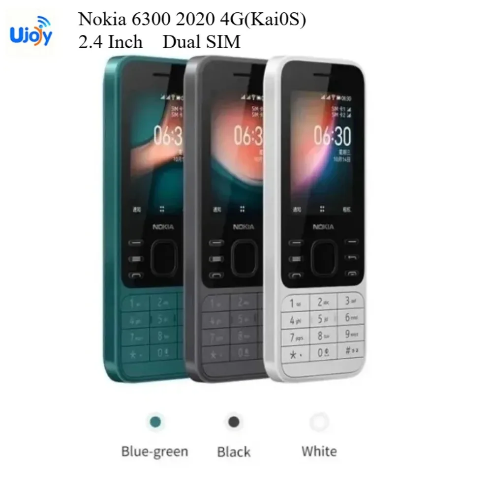 Фото Мобильный телефон Nokia 6300 2020 4G (KaiOS) с разблокировкой сети, 2,4-дюймовым прямым кнопочным управлением, двумя SIM-картами, для пожилых людей и студентов, резервный телефон