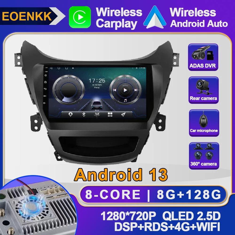 

Android 13 For Hyundai Elantra Avante I35 2011 - 2013 Car Radio BT SWC Navigation GPS WIFI Multimedia AHD ADAS No 2din 4G DSP
