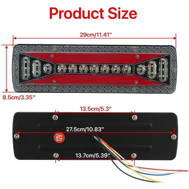 1 шт. 12 В задний фонарь светодиодные динамические фонари для грузовиков задние