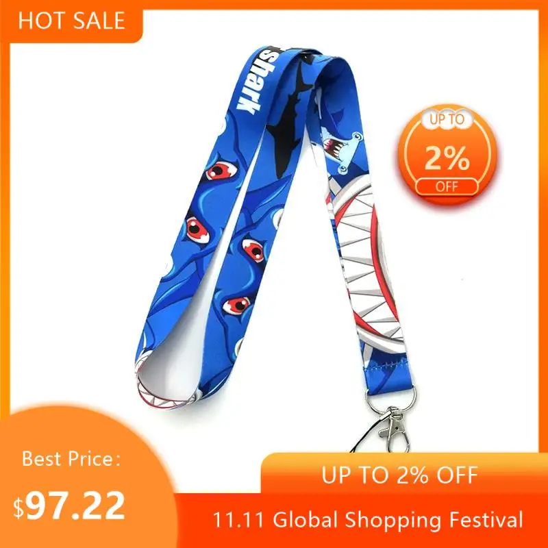 

100 шт. Regooly RE158, шейный брелок Мег, Акула, ожерелье, аниме, мультяшный шейный ремешок, шнурок, ID, брелки, подарки