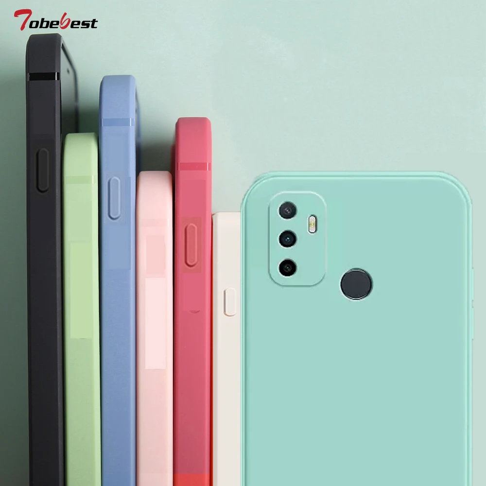 Квадратная силиконовая рамка для OPPO A32 A53 A33 A5 A9 A8 2020 A72 A54 A55 A73 A83, Мягкая матовая задняя крышка