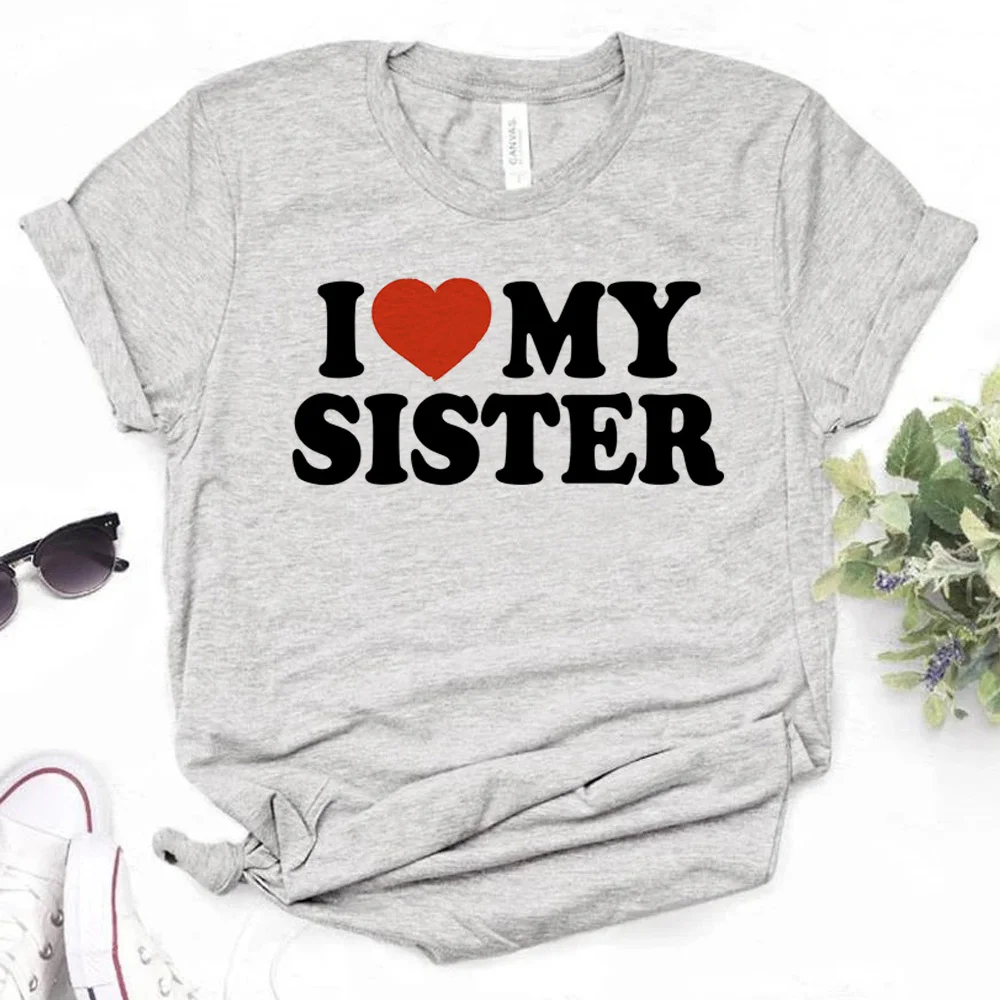 

I Love My Sister t shirt women Y2K t-shirts girl Japanese 2000s graphic clothing