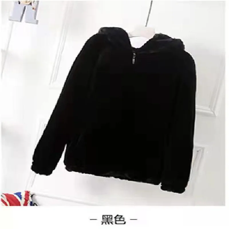 2022 Winter New Style Faux Fur Women's Fashion Jacket Korean Edition Loose Cute Short Rex Rabbit Fur Large Luxury Hooded Coat