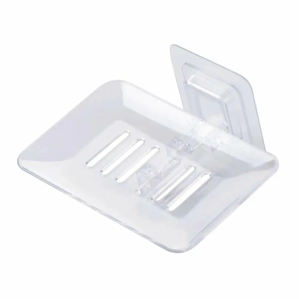 

Soap Drain Stand Transparent Free-punching Holder Bathroom Kitchen Container Wall Mounted Rack