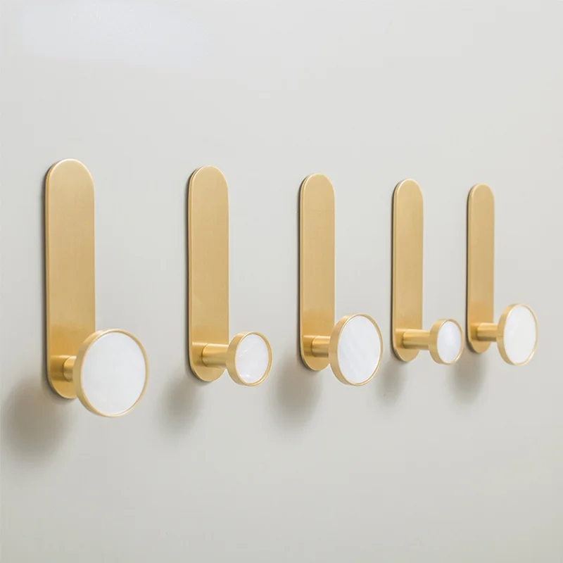 

Solid Brass Clothes Hanger Wall Mounted Coat Hook Decorative Key Holder Hat Scarf Handbag/Free Punching Door Without Trace Nail