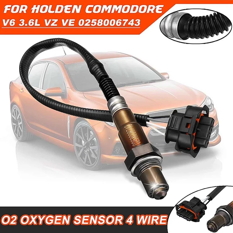 

0258006743 4 Wire O2 Oxygen Sensor for Holden Commodore VZ LE0 2004-2005 LY7 2005-2007 LW2 2007-2008 V6 3.6L VZ VE