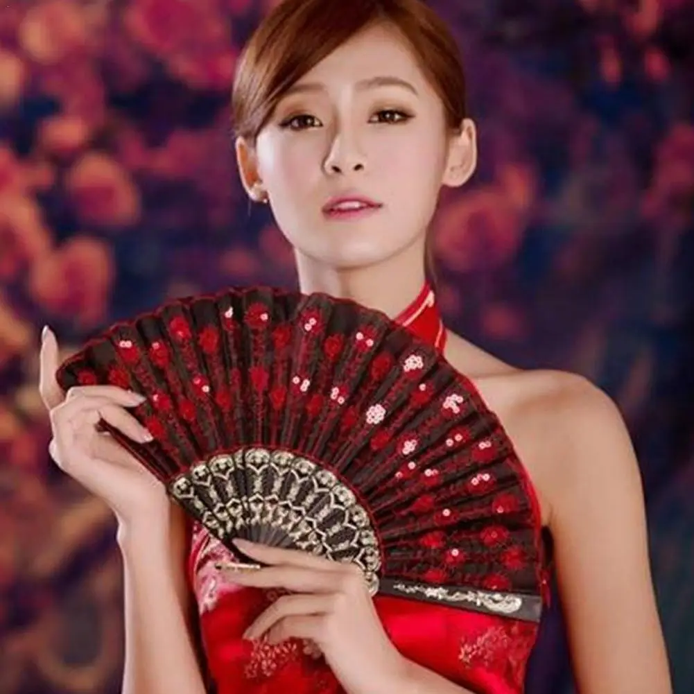 

Folding Fan Hand Silk Cloth DIY Chinese Folding Fan Folding DIY Fan Wooden Calligraphy Antiquity Painting Bamboom