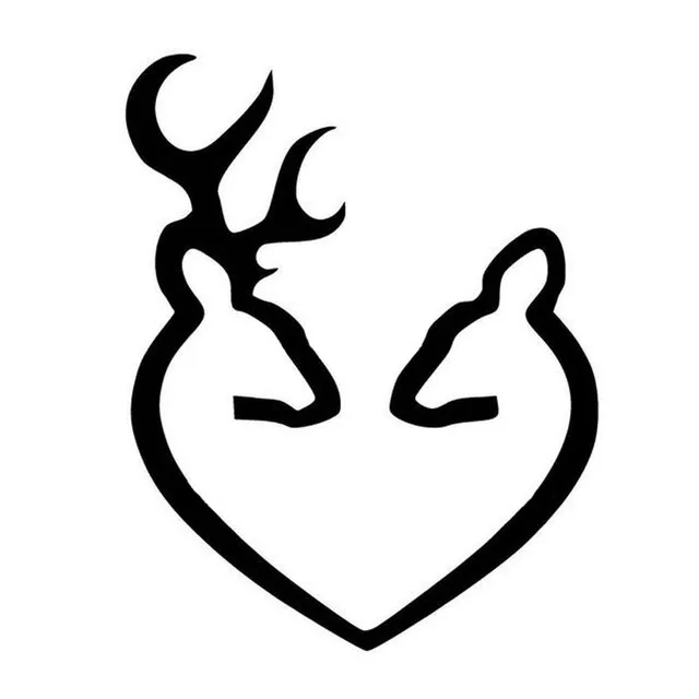 

14cm*11cm Creative Deer BROWNING HEART Car Stickers Waterproof Decals Motorcycle Automobile Accessories