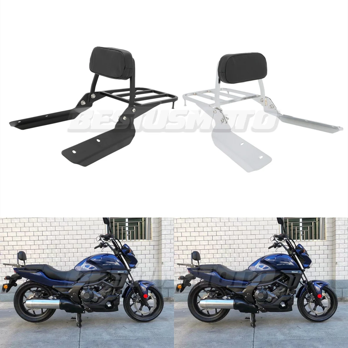 Motorcycle Backrest Sissy Bar Luggage Rack For Honda CTX700 CTX700D CTX700N CTX700ND 2014 2015 2016 2017 2018 2019 2020 enlarge