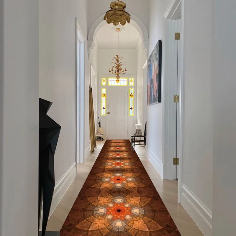 

Длинный ковер Reese лобби для гостиной, крыльца, коврики для прихожей, коридора, ресторана, абстрактный, священный геометрический симметричный, модный Декор