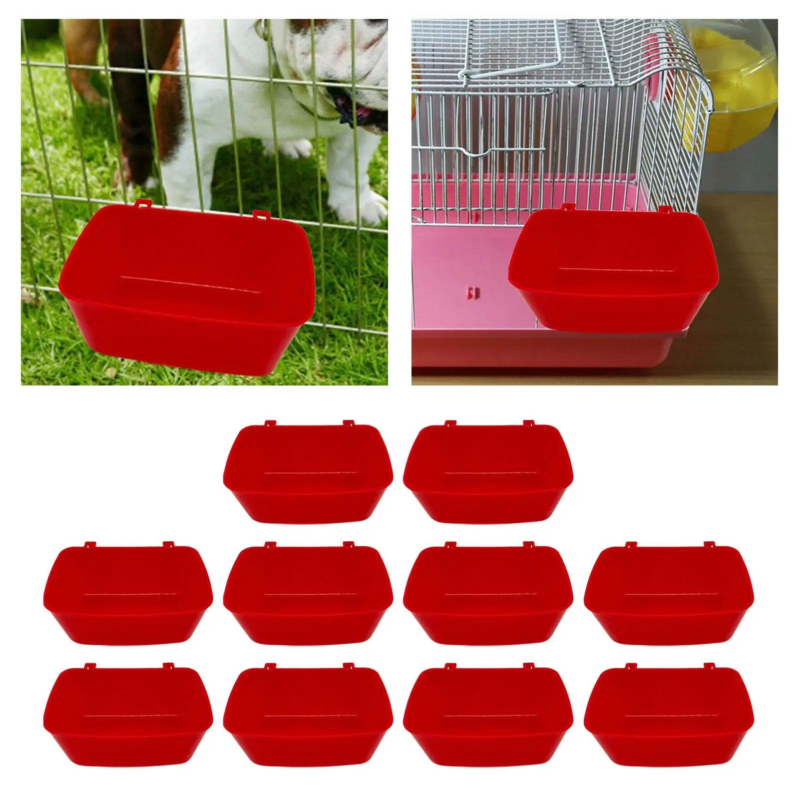 

10x Cat Water Food Bowl Food Dispenser Bird Bathtub Watering Container Rabbit Feeder for Budgies Pigeon Parrots Macaw Dove
