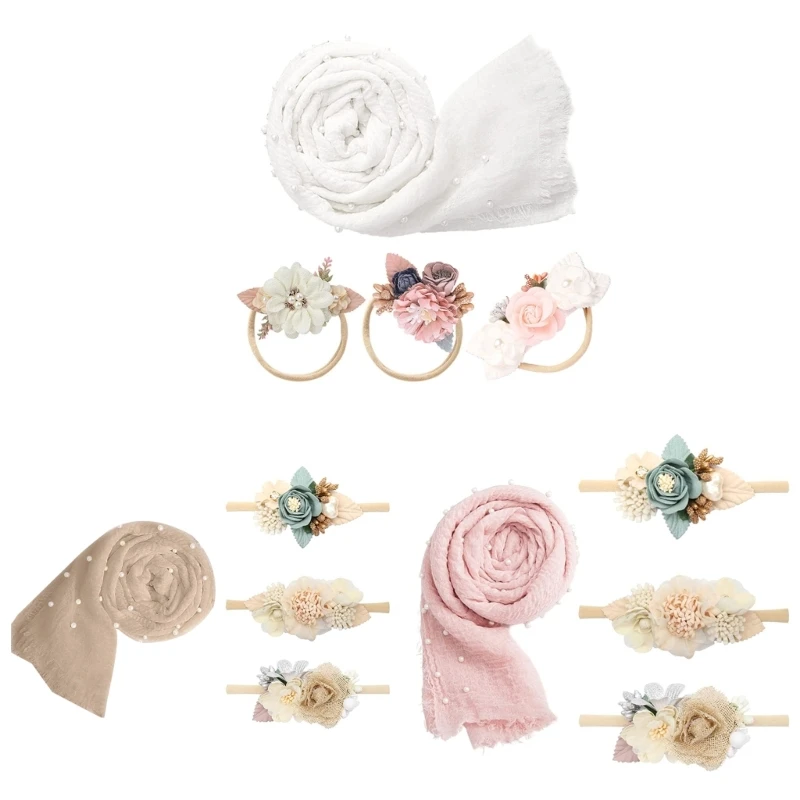 

Newborn Wrap with Headwear Photography Prop Baby Photoshoot Props Baby Blanket
