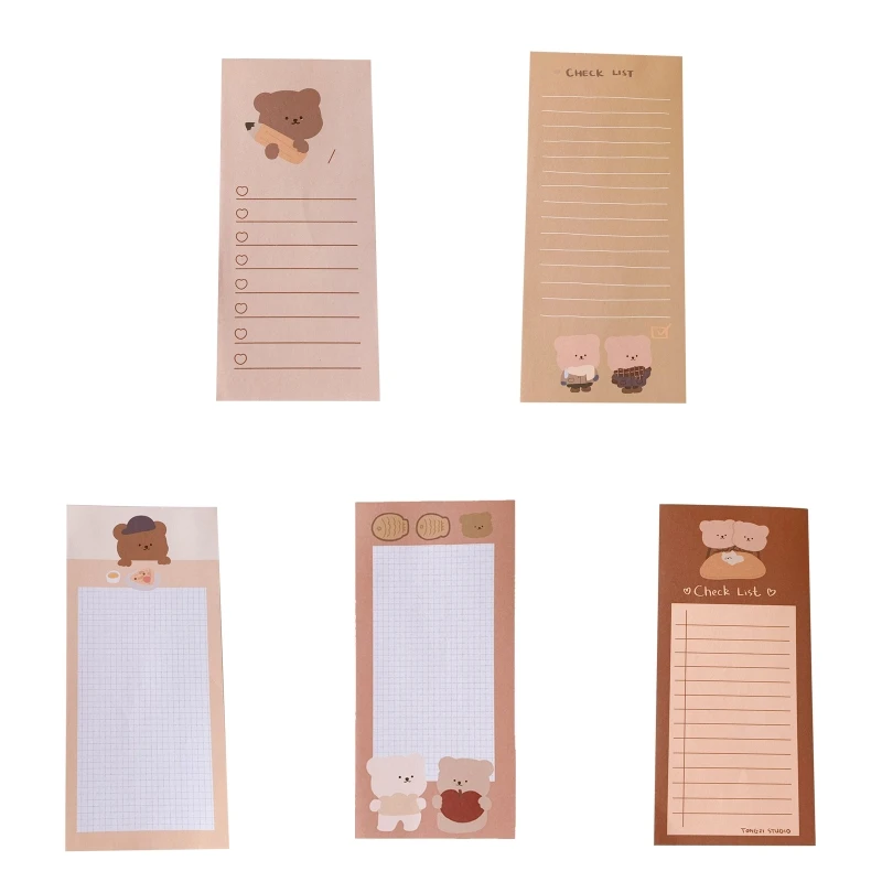 

Cartoon Bear Note Pads Lists Memo Pad for To-Do List Reminders Recipes 50 Sheets