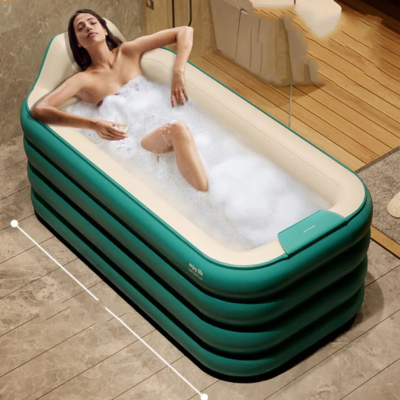 

Adult Inflatable Hot Tub Sitting Armable Simple Bathtub Folding Large Comfortable Baignoire Gonflable Portable Sauna CC50YP