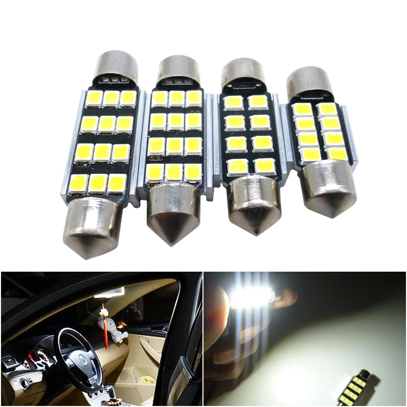 

31/36/39/41 мм C5W C10W Супер яркий 2835 светодиодный чип Автомобильный светодиодный гирлянда Canbus Безопасный внутренний купольный светильник Белый