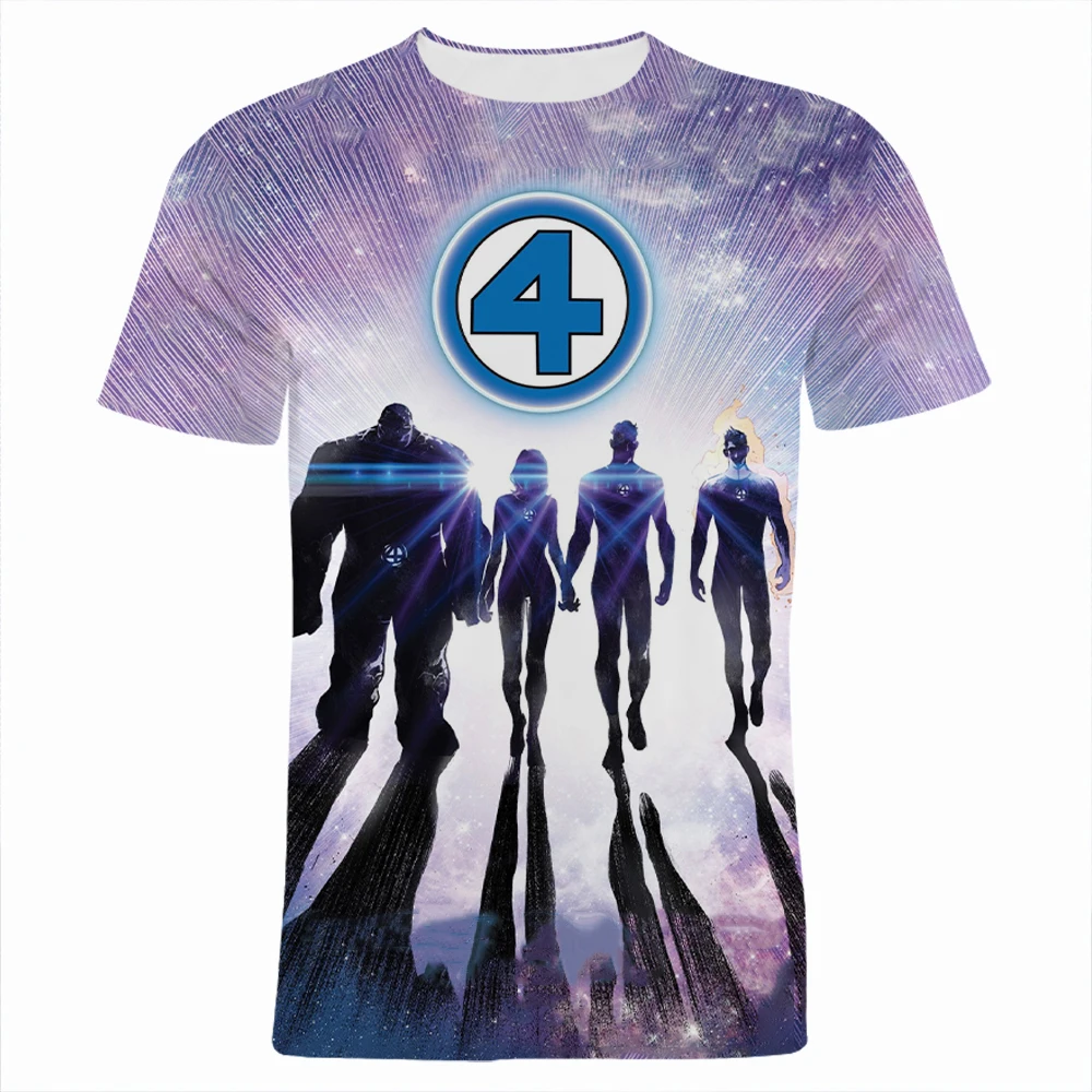 

New Disney T-Shirts Fantastic Four Cartoon Anime 3D Print Streetwear Men Women Fashion Oversized T Shirt Kids Tees Tops Clothing