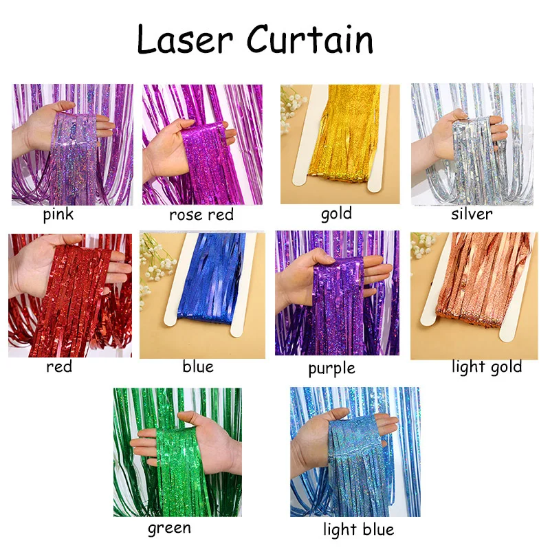 Лазерная занавеска с бахромой 5 шт. для заднего фона фотобудка свадьбы дня