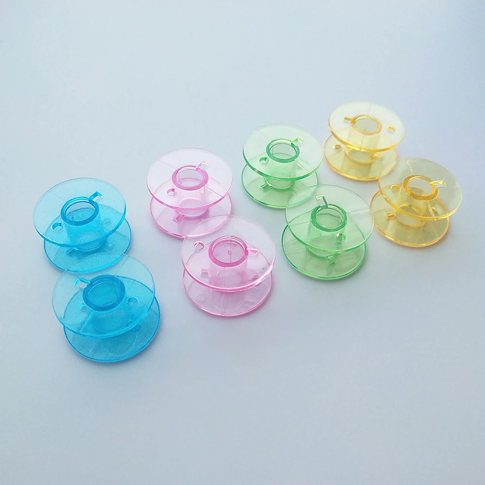 10Pcs/lot Sewing Bobbins Transparent Colorful Spools Home Universal Machine DIY Plastic Empty Tool Accessories Threads |