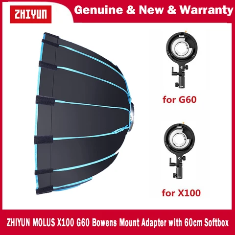 Адаптер для крепления Zhiyun Bowens с софтбоксом Sokani 60 см для ZHIYUN MOLUS X100 ZHIYUN MOLUS G60 ZY