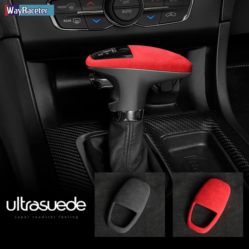 Ultrasuede Top Suede Car Wrapping ABS Gear Shift Knob Sticker Cover For Dodge Charger Challenger Durango 2021 2015- Accessories