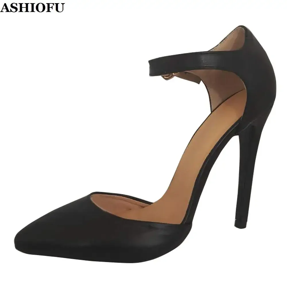 ASIOFU/женские туфли-лодочки ручной работы на высоком каблуке с пряжкой и ремешком