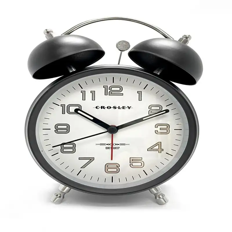 

Style Black Twin Bell Analog QA Desk or Bedside Alarm Clock with Quiet Sweep Movement Azan clock islamic muslim Desk clock Lcd c
