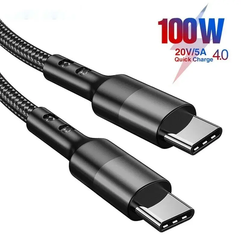 

USB C To USB C Fast Charger PD 100W Dual Type C Charging Data Sync USB Cable